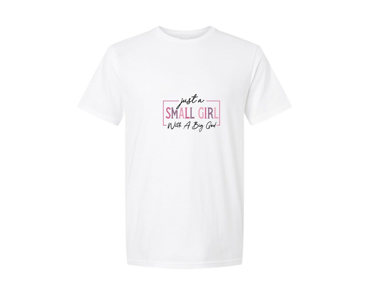 brand:Generic|color:White|Just A Small Girl Christian Graphic T-Shirt
