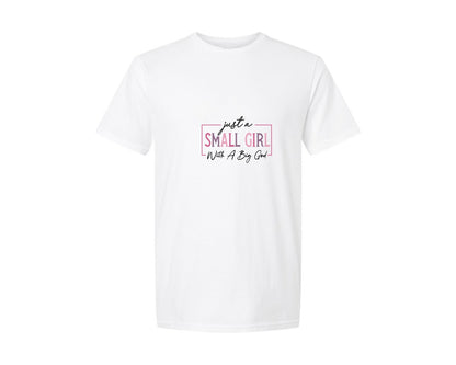 brand:Generic|color:White|Just A Small Girl Christian Graphic T-Shirt