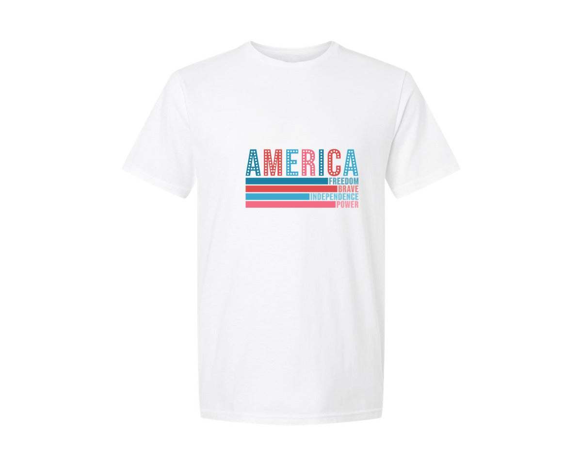 brand:Generic|color:White|America 4Th Of July 5 Graphic T-Shirt