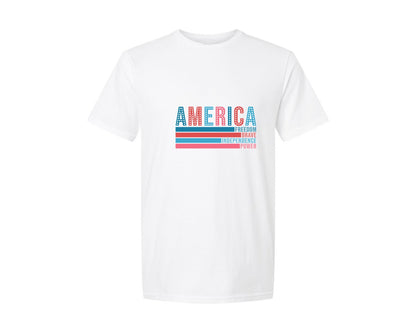 brand:Generic|color:White|America 4Th Of July 5 Graphic T-Shirt