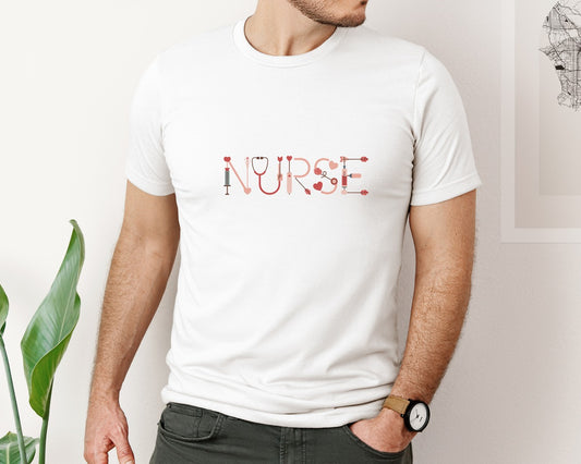 Heart Medical Icons Nurse Quote Design Graphic T-Shirt