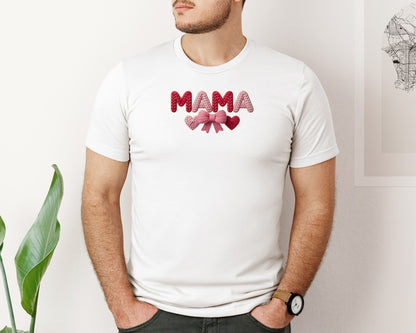 brand:Bella Canvas|color:White|Crochet Mama Valentine Graphic T-Shirt