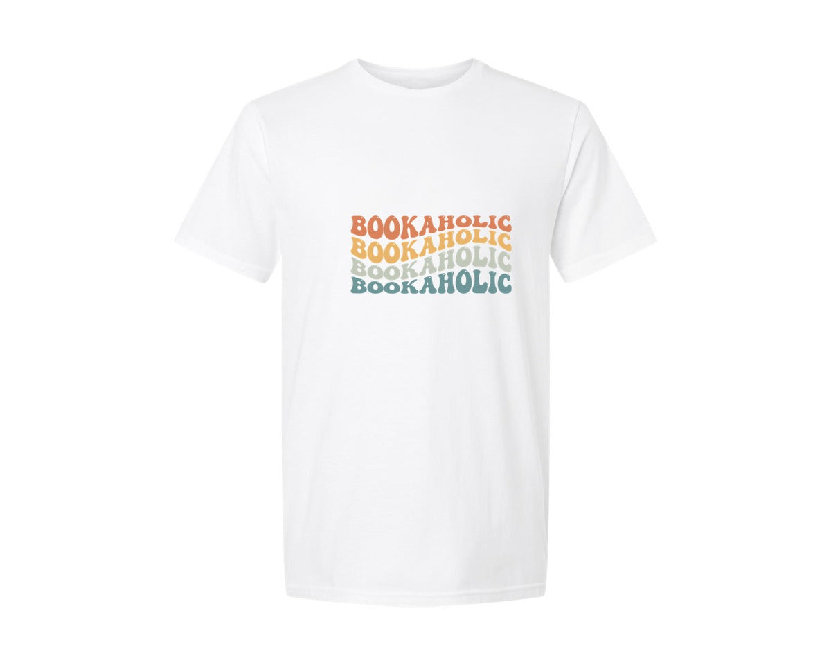 brand:Generic|color:White|Bookaholic Funny Book Lover Graphic T-Shirt