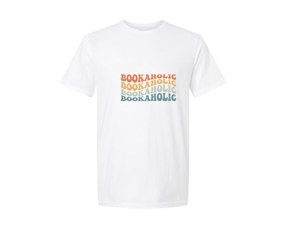 brand:Generic|color:White|Bookaholic Funny Book Lover Graphic T-Shirt