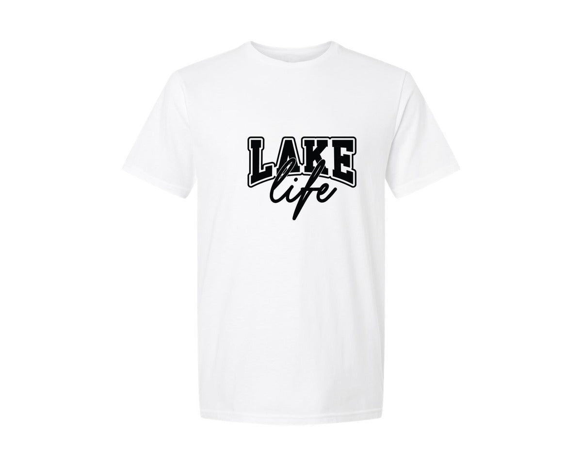 brand:Generic|color:White|Lake Life 32 Graphic T-Shirt