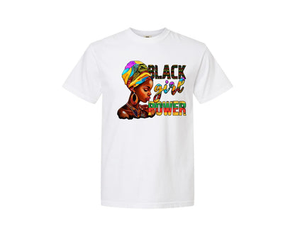 brand:Comfort Colors|color:White|Black Girl Power Juneteenth Graphic T-Shirt