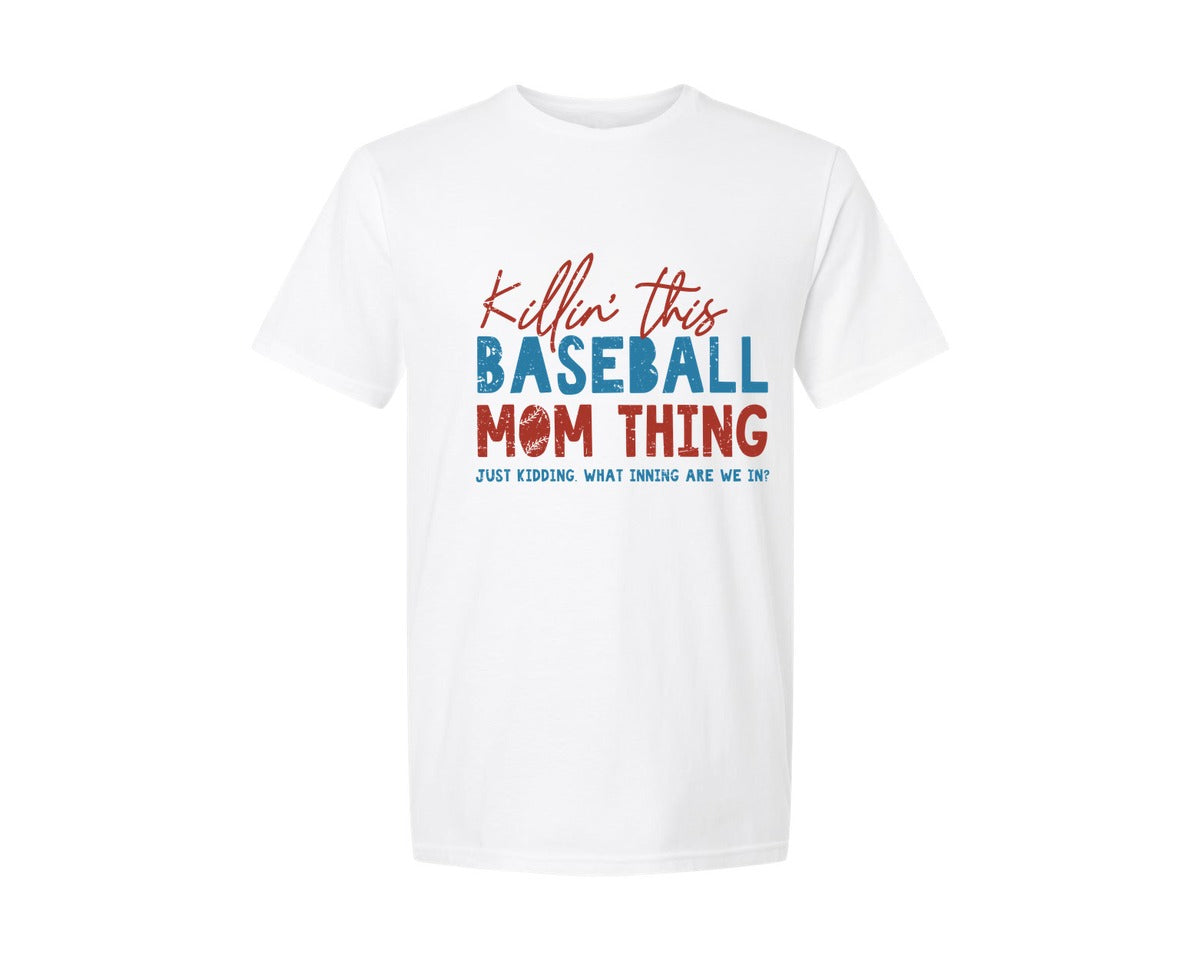 brand:Generic|color:White|Funny Baseball Mom Thing Graphic T-Shirt