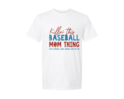 brand:Generic|color:White|Funny Baseball Mom Thing Graphic T-Shirt