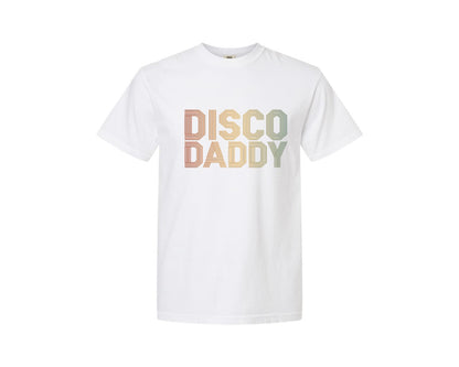 brand:Comfort Colors|color:White|Disco Daddy Retro Old School Graphic T-Shirt