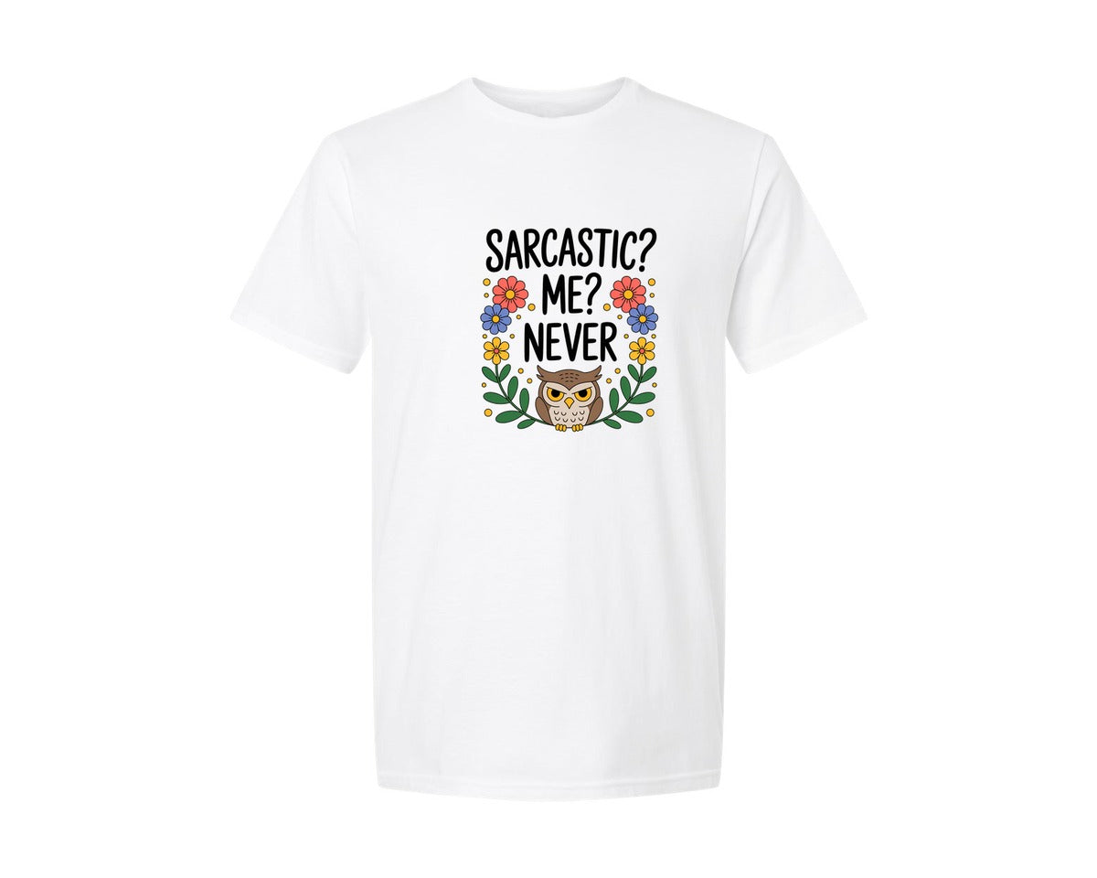 brand:Generic|color:White|Sarcastic Owl Quote Illustration Graphic T-Shirt