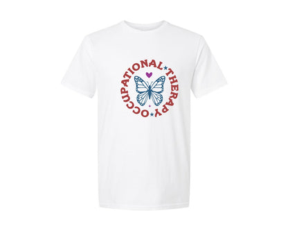 brand:Generic|color:White|Occupational Therapy Butterfly Quote Graphic T-Shirt