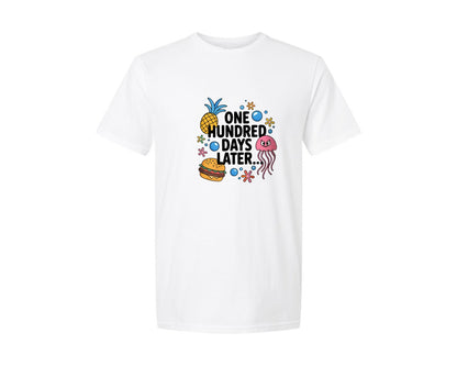 brand:Generic|color:White|One Hundred Days Later 100 Days Desi Graphic T-Shirt