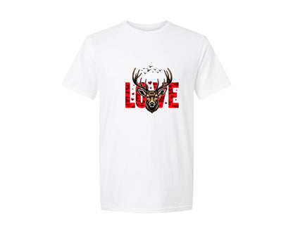 brand:Generic|color:White|Valentine Buck Retro Hunting Camo P Graphic T-Shirt