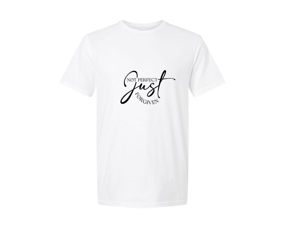 brand:Generic|color:White|Not Perfect Just Forgiven T Shirt Graphic T-Shirt