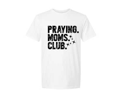 brand:Generic|color:White|Praying Moms Club Grunge Christi Graphic T-Shirt