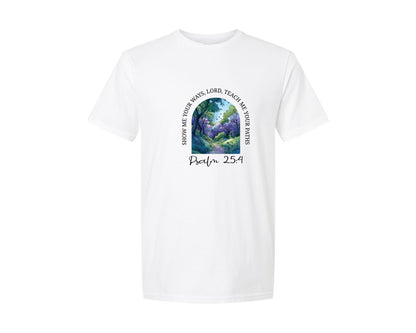 brand:Generic|color:White|Christian Bible Verse Psalm 254 Graphic T-Shirt