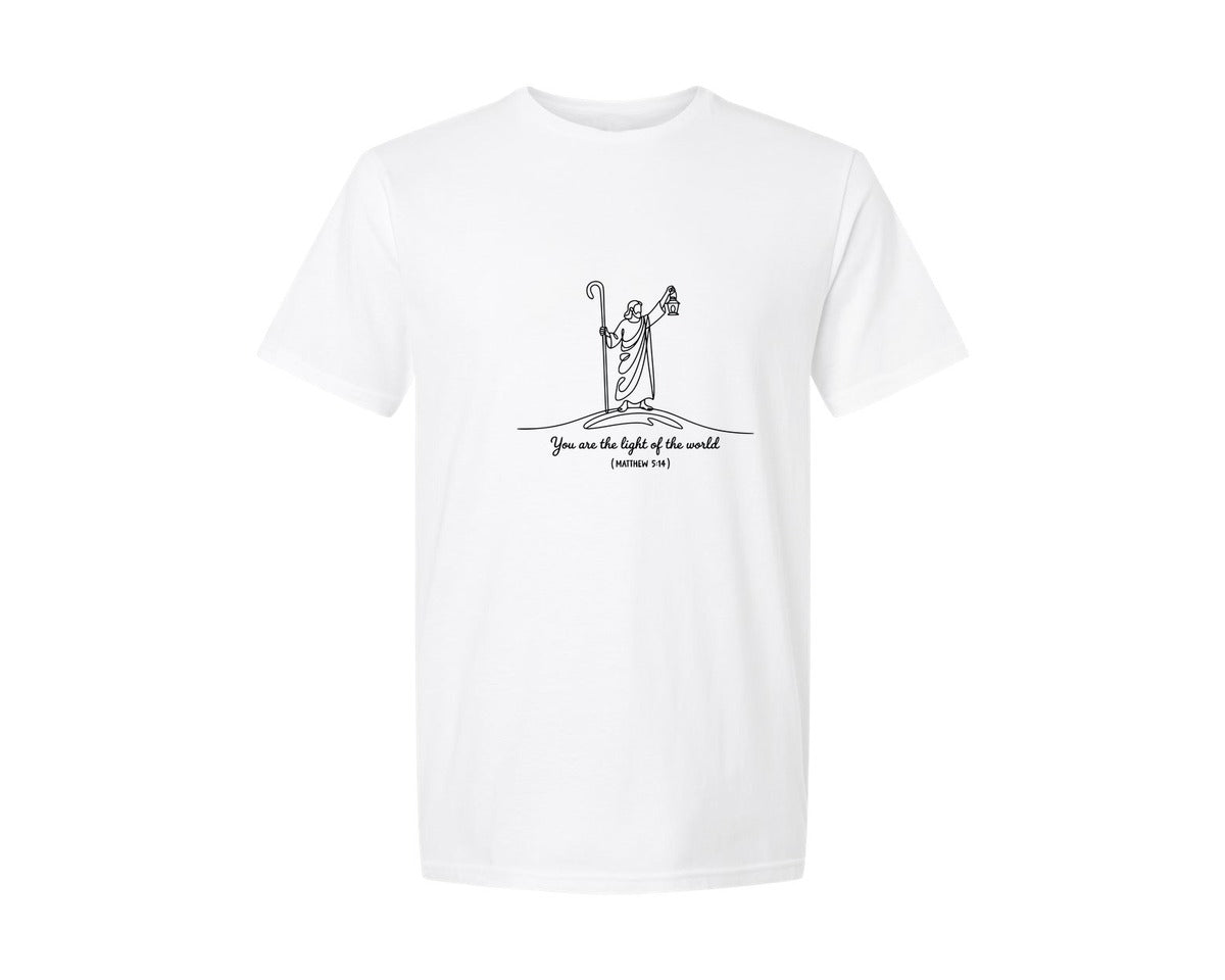 brand:Generic|color:White|You Are The Light Of The World Matt Graphic T-Shirt