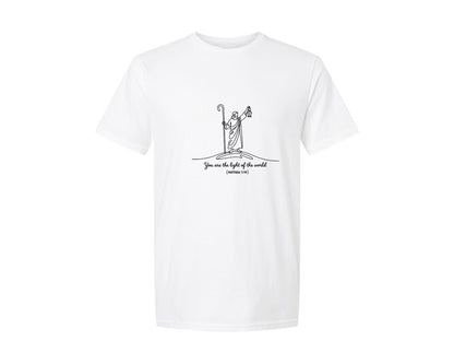 brand:Generic|color:White|You Are The Light Of The World Matt Graphic T-Shirt