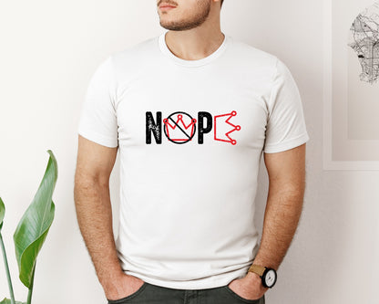 brand:Bella Canvas|color:White|No Kings Protest Sign Nope Graphic T-Shirt