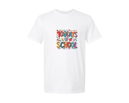 brand:Generic|color:White|100 Day School Doodle Shirt Graphic T-Shirt