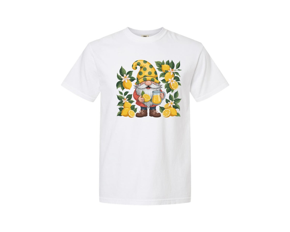 brand:Comfort Colors|color:White|Lemon Gnome Cute Summer Design Graphic T-Shirt