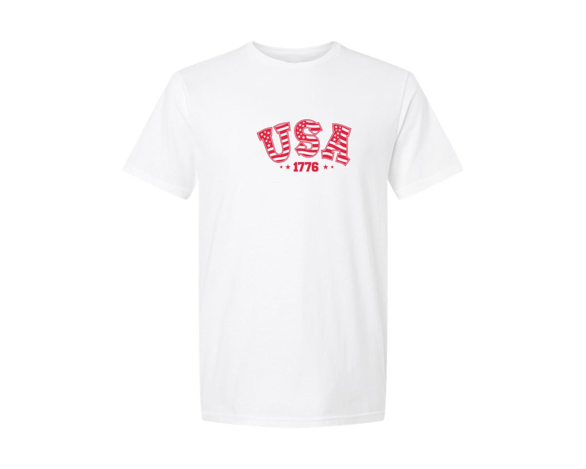 brand:Generic|color:White|Retro America 1776 4Th Of July Patriotic 2 Graphic T-Shirt