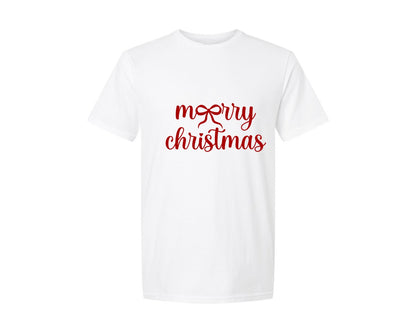 brand:Generic|color:White|Merry Christmas With Bows In 4 Colors Graphic T-Shirt
