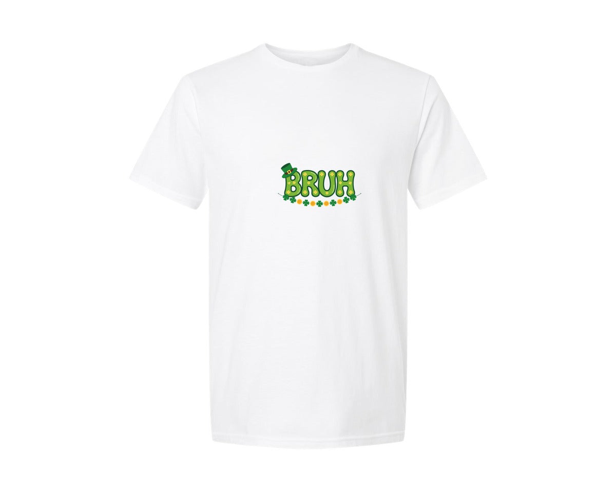 brand:Generic|color:White|Bruh St Patricks Day 2 Graphic T-Shirt