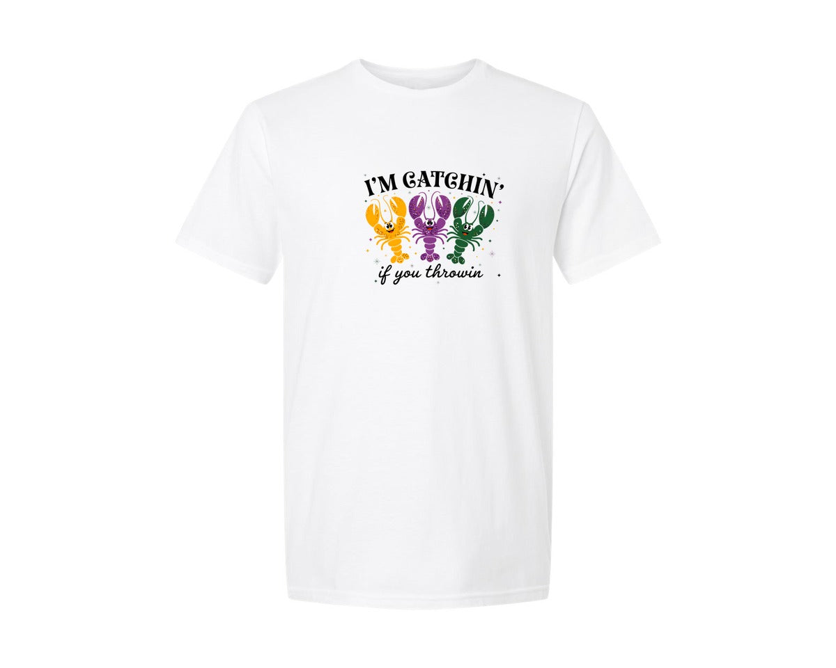 brand:Generic|color:White|Im Catchin If You Mardi Gras T Shirt 2 Graphic T-Shirt
