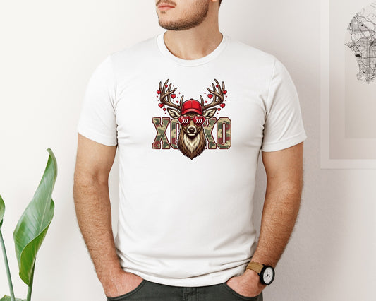 Xoxo Valentine Hunting Deer Graphic T-Shirt