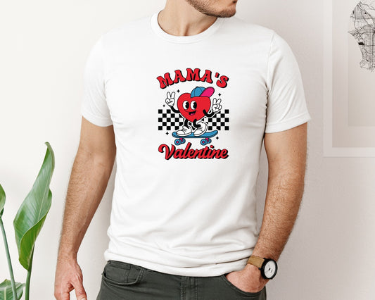 Mamas Valentine Heart Boy Ball Cap Graphic T-Shirt