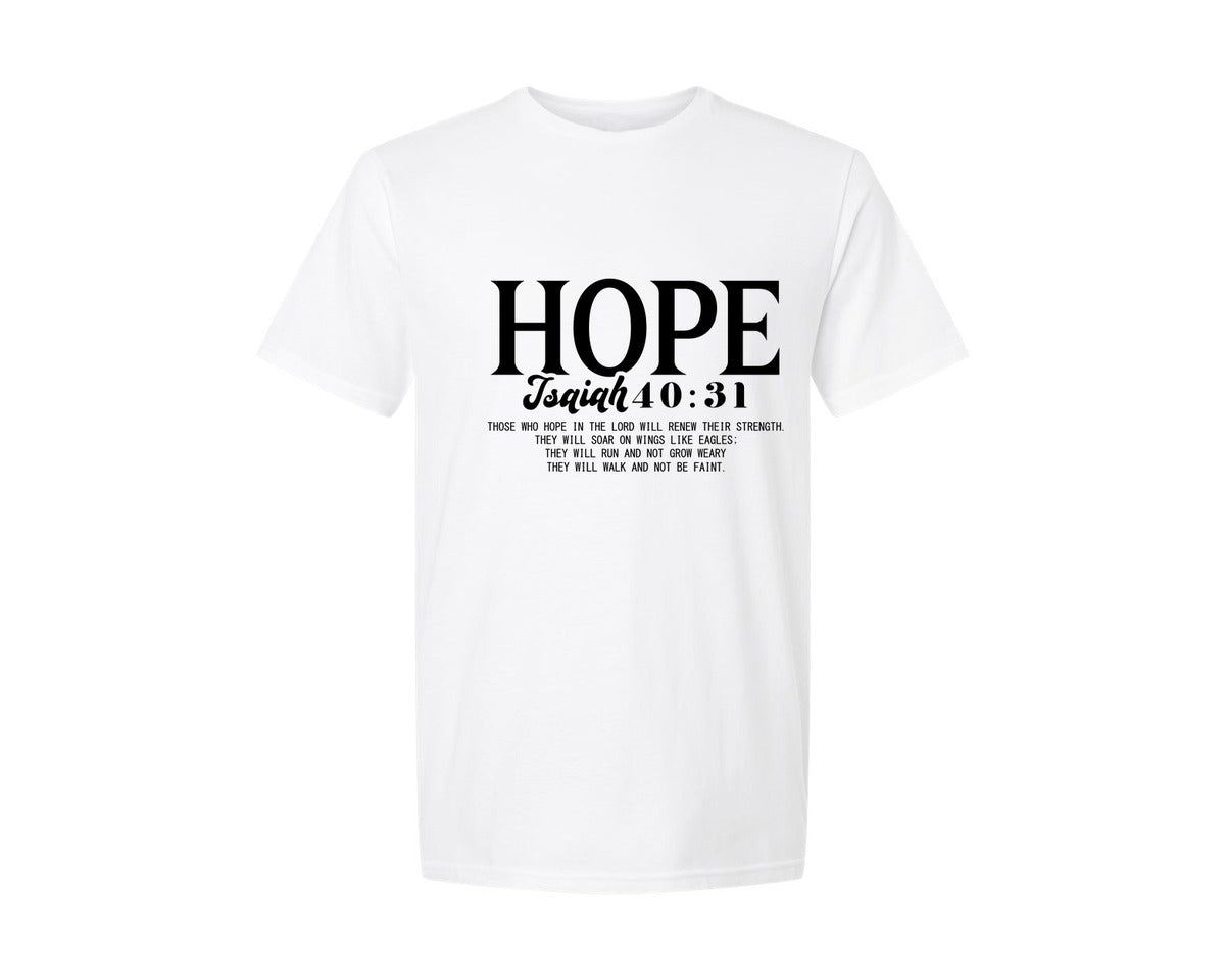 brand:Generic|color:White|Hope Christian Bible Verse 2 Graphic T-Shirt