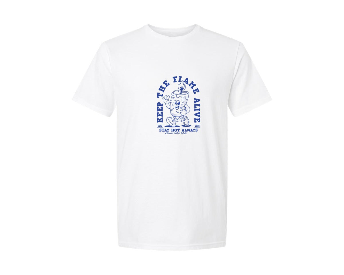 brand:Generic|color:White|Cartoon Candle Illustration Print Design Graphic T-Shirt