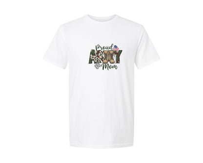 brand:Generic|color:White|Proud Army Mom Us Veterans Day Graphic T-Shirt
