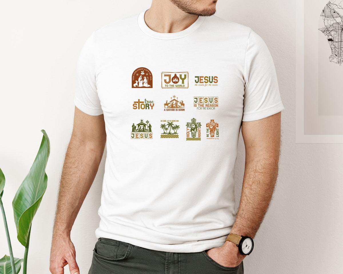 brand:Bella Canvas|color:White|Christmas 107 Graphic T-Shirt