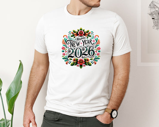 Floral New Year 2026 New Years Eve Graphic T-Shirt
