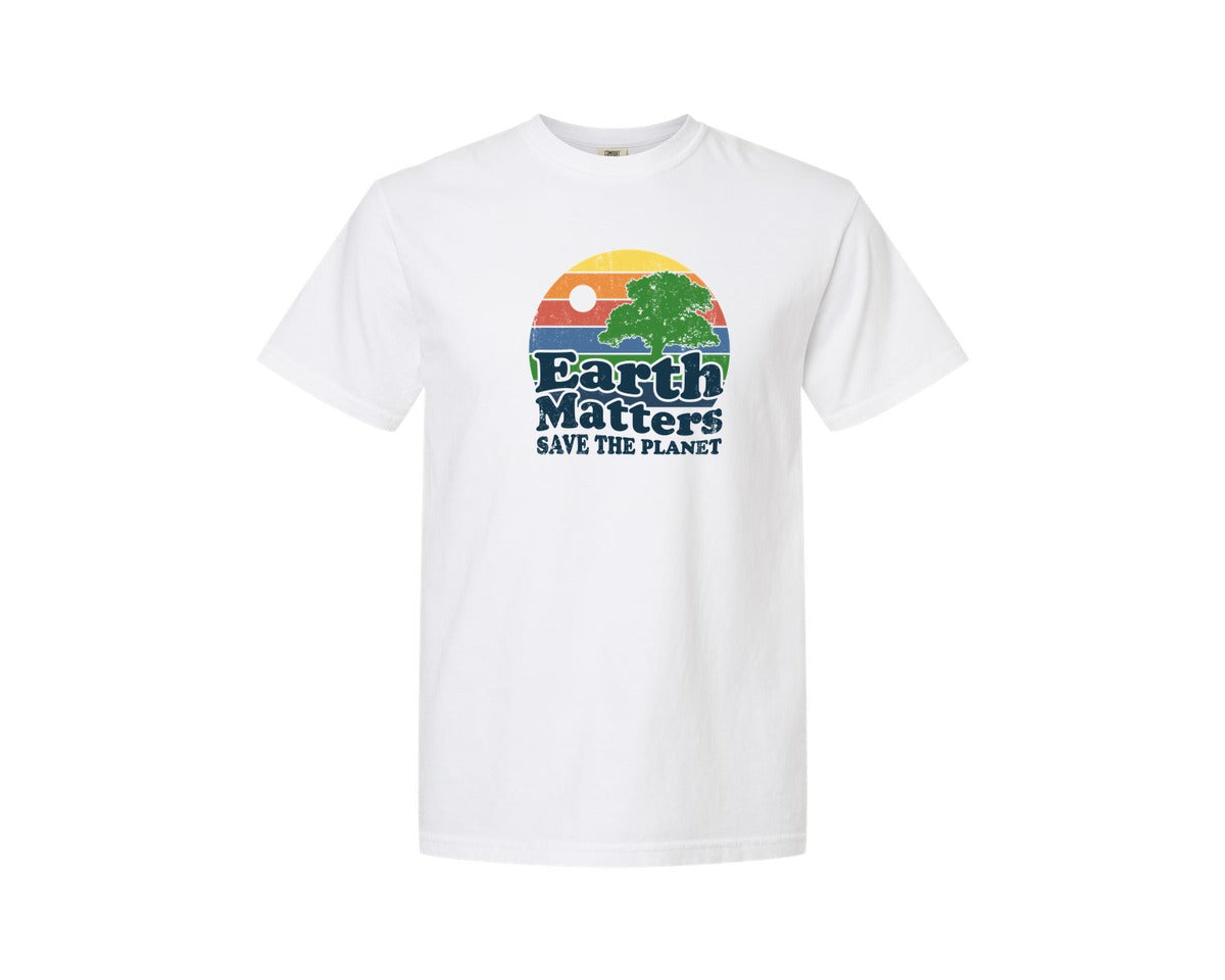 brand:Comfort Colors|color:White|Earth Matters Save The Planet T Shirt Graphic T-Shirt