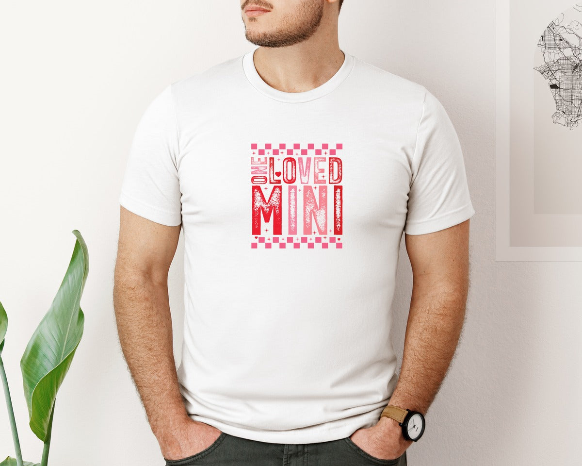 brand:Bella Canvas|color:White|One Loved Mama Mini Valentines Graphic T-Shirt