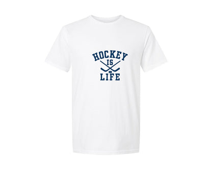 brand:Generic|color:White|Hockey Is Life Retro Quote Graphic T-Shirt