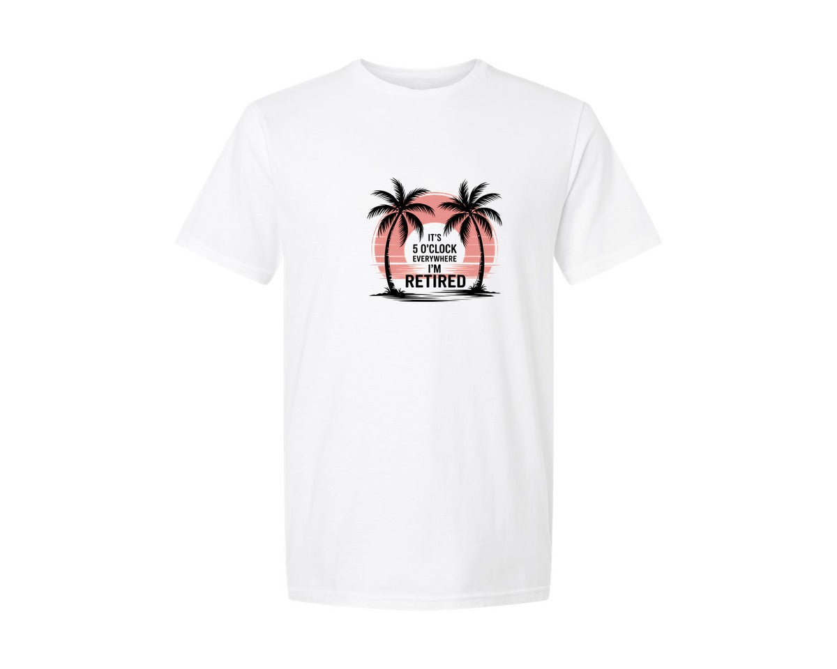 brand:Generic|color:White|Funny Everywhere Im Retired Shirt Graphic T-Shirt