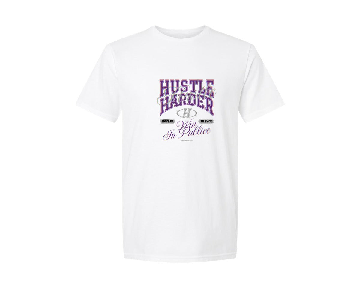 brand:Generic|color:White|Hustle Move On Silence T Shirt Oversize Graphic T-Shirt