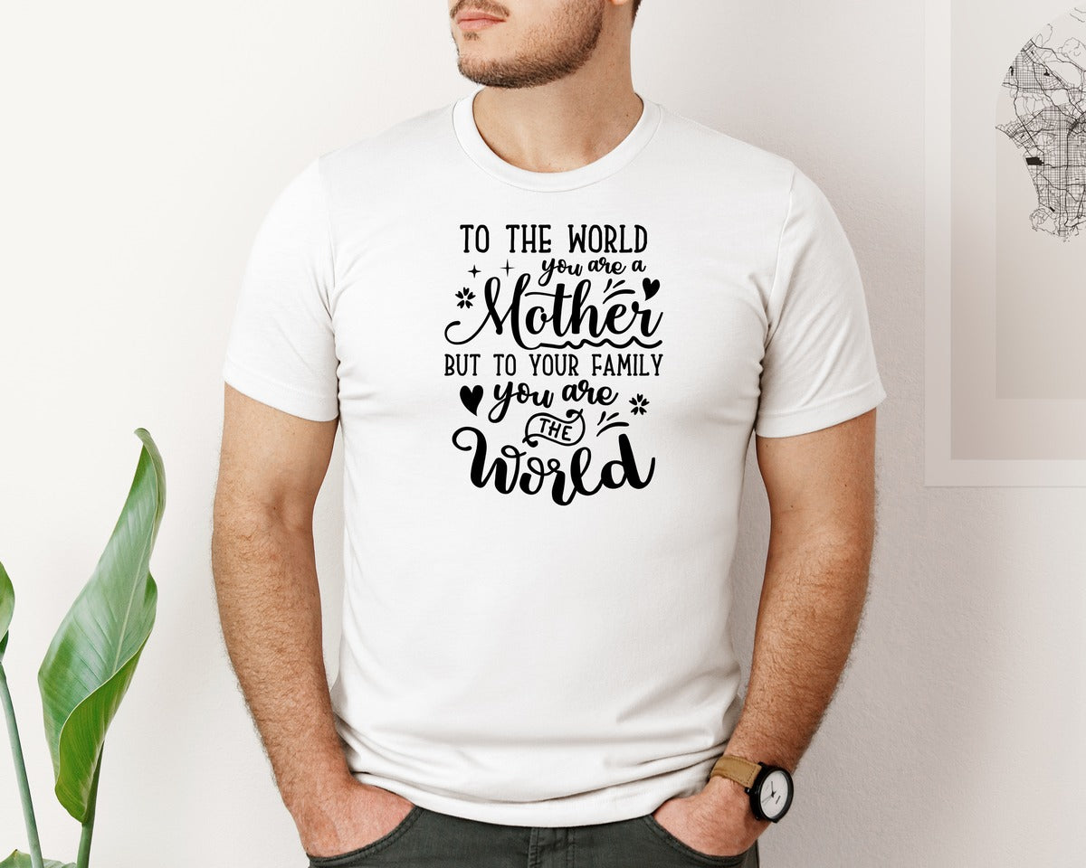 brand:Bella Canvas|color:White|You Are The World Mother Graphic T-Shirt