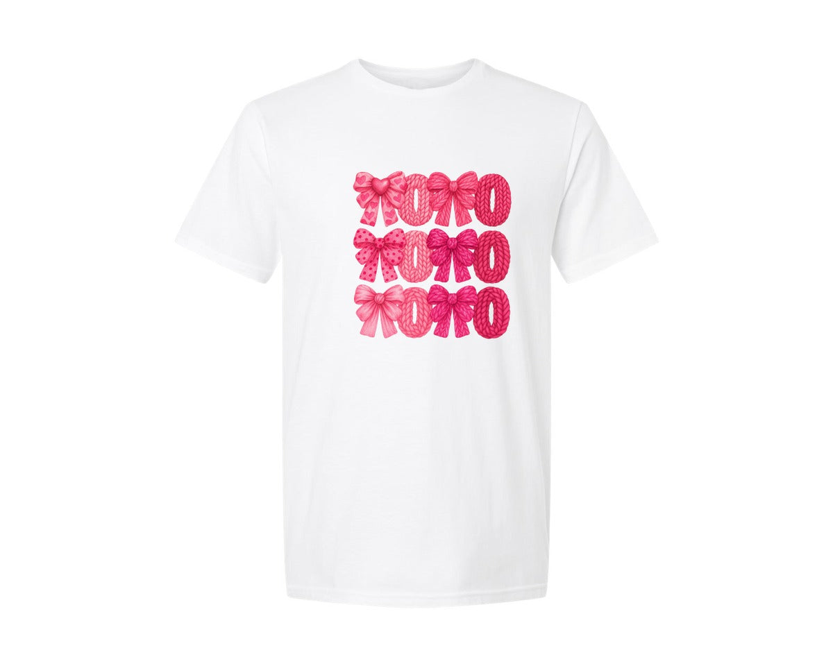 brand:Generic|color:White|Crochet Coquette Valentine Xoxo Graphic T-Shirt