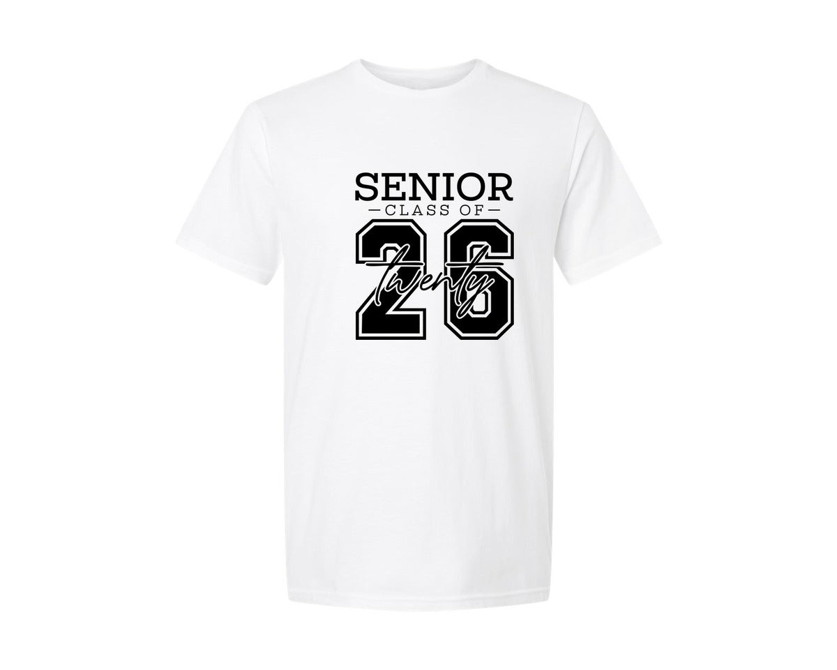 brand:Generic|color:White|Senior 2026 9 Graphic T-Shirt