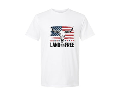 brand:Generic|color:White|Patriotic Bull On Flag 4Th Of July Graphic T-Shirt