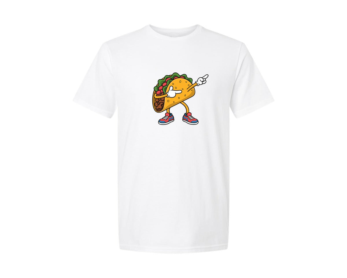 brand:Generic|color:White|Dabbing Taco Funny Dancing Taco Graphic T-Shirt