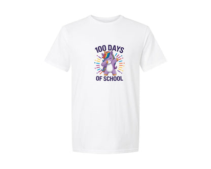 brand:Generic|color:White|100 Days Of School 4 Graphic T-Shirt