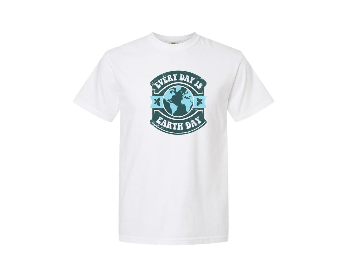 brand:Comfort Colors|color:White|Everyday Is Earth Day Graphic T-Shirt