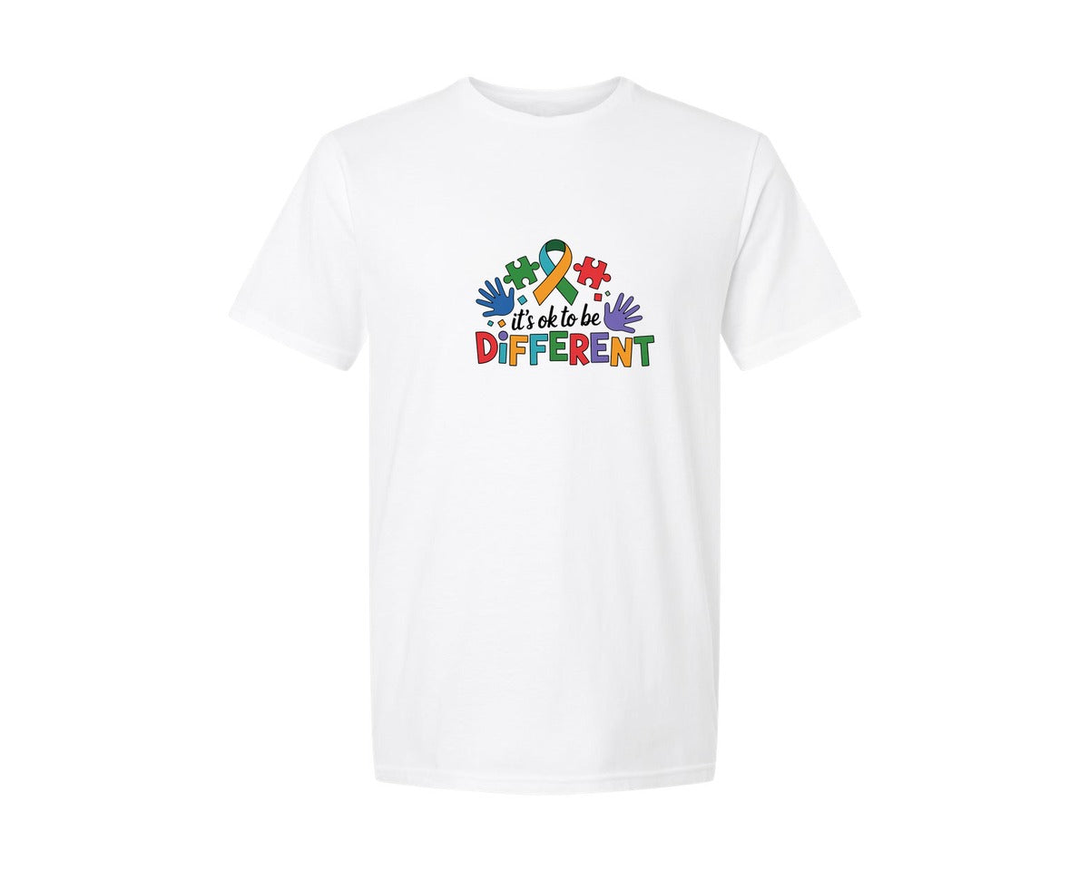 brand:Generic|color:White|Its Ok To Be Different Autism Shirt Graphic T-Shirt
