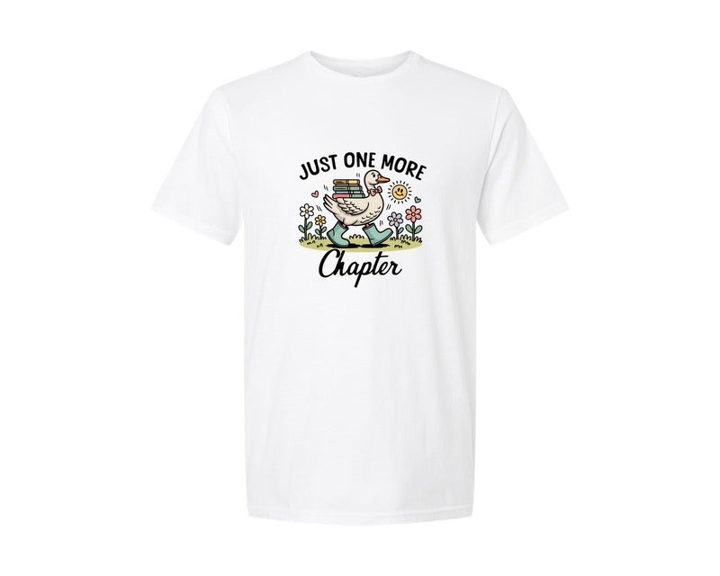 brand:Generic|color:White|Just One More Chapter Silly Goose Book Graphic T-Shirt